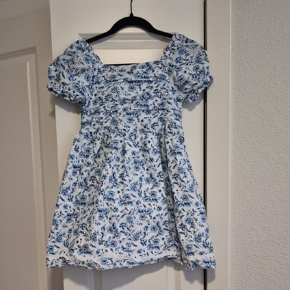 Joie Blue and White Floral Kids Formal Dress